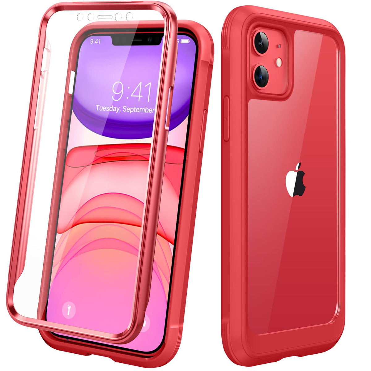 Diaclara iPhone 11 Case, 360? Full Body with Built-in Screen Protector Touch Sensitive Shockproof Soft TPU Bumper Case Cover Clear Designed for iPhone