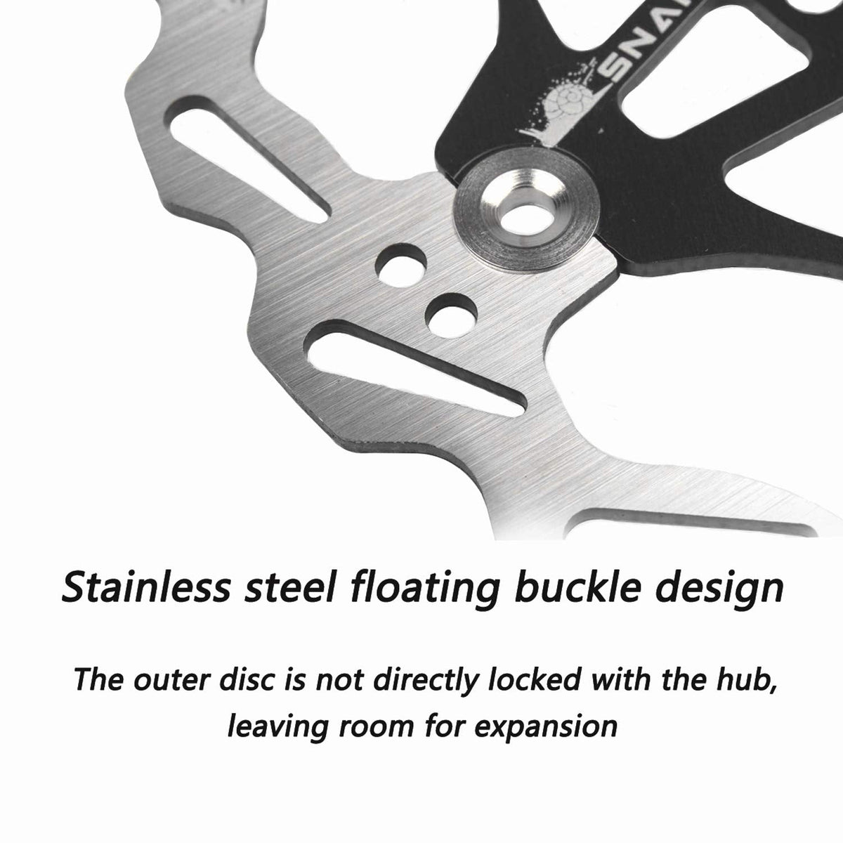 Newgoal Bicycle Disc Brake Disc, Bicycle Brake Disc Mountain Bike Floating Brake Disc Center Lock Bicycle Accessories (Black 203mm)