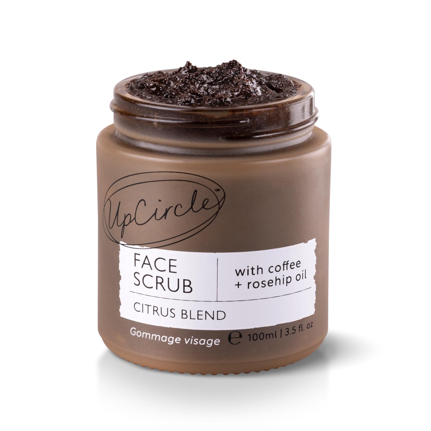UpCircle Coffee Face Scrub - Citrus Blend For Normal + Dry Skin 100ml - Shea Butter, Coconut + Rosehip Oil - Natural, Vegan Face Exfoliator For Soft,