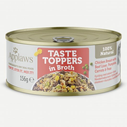 Applaws Taste Toppers Chicken and Vegetables in Broth Tin 156g - Case of 12