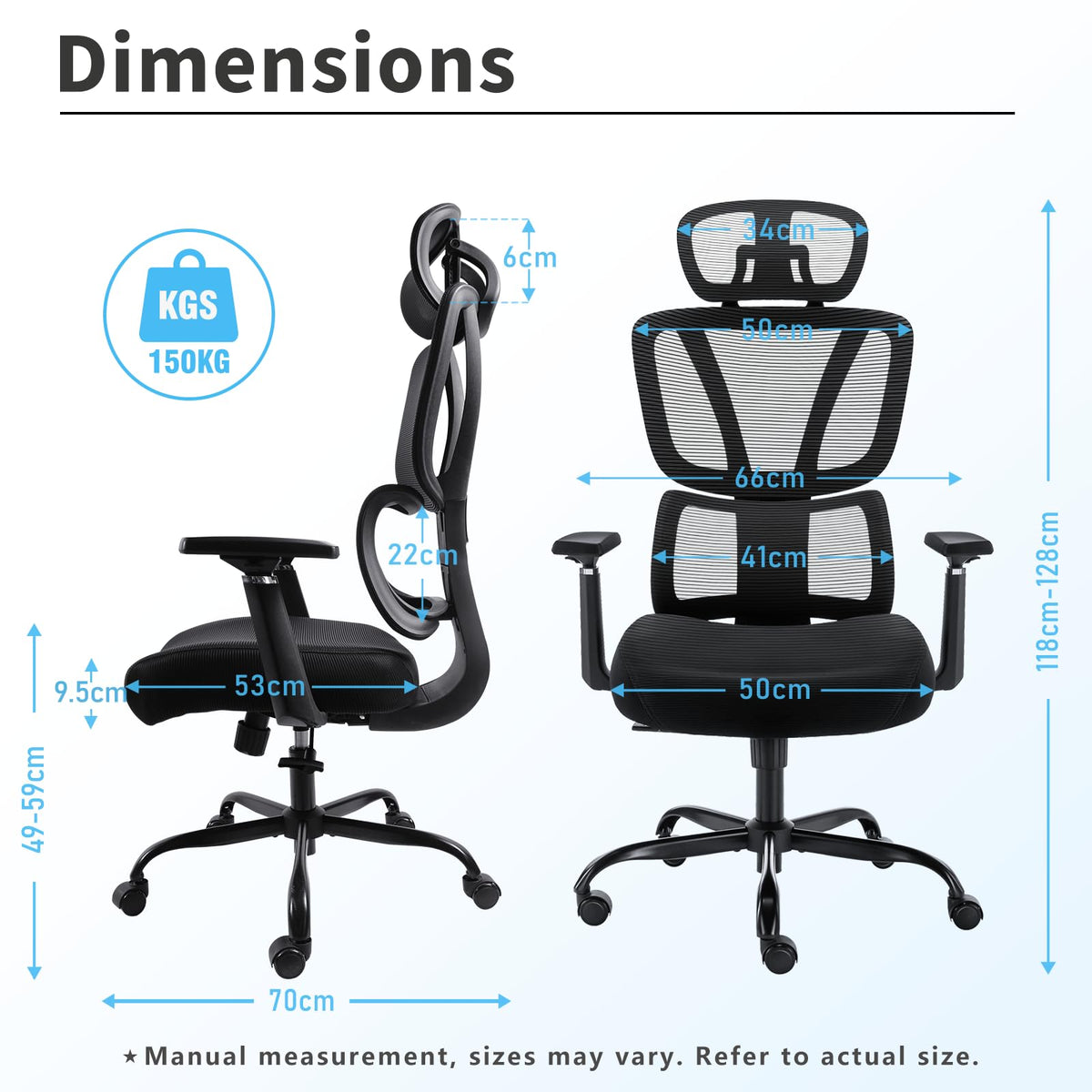 GGCIR High Back Office Chair,Ergonomic Big and Tall Desk Chair with Lumbar Support,3D Armrests,Adjustable Headrest,Comfortable Office Chairs for Home