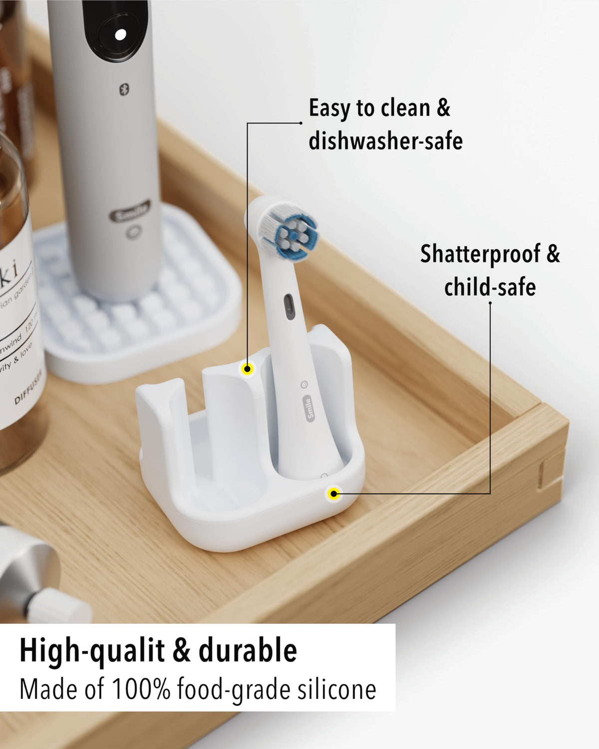Qikfresh holder for 2 electric toothbrush heads (White)