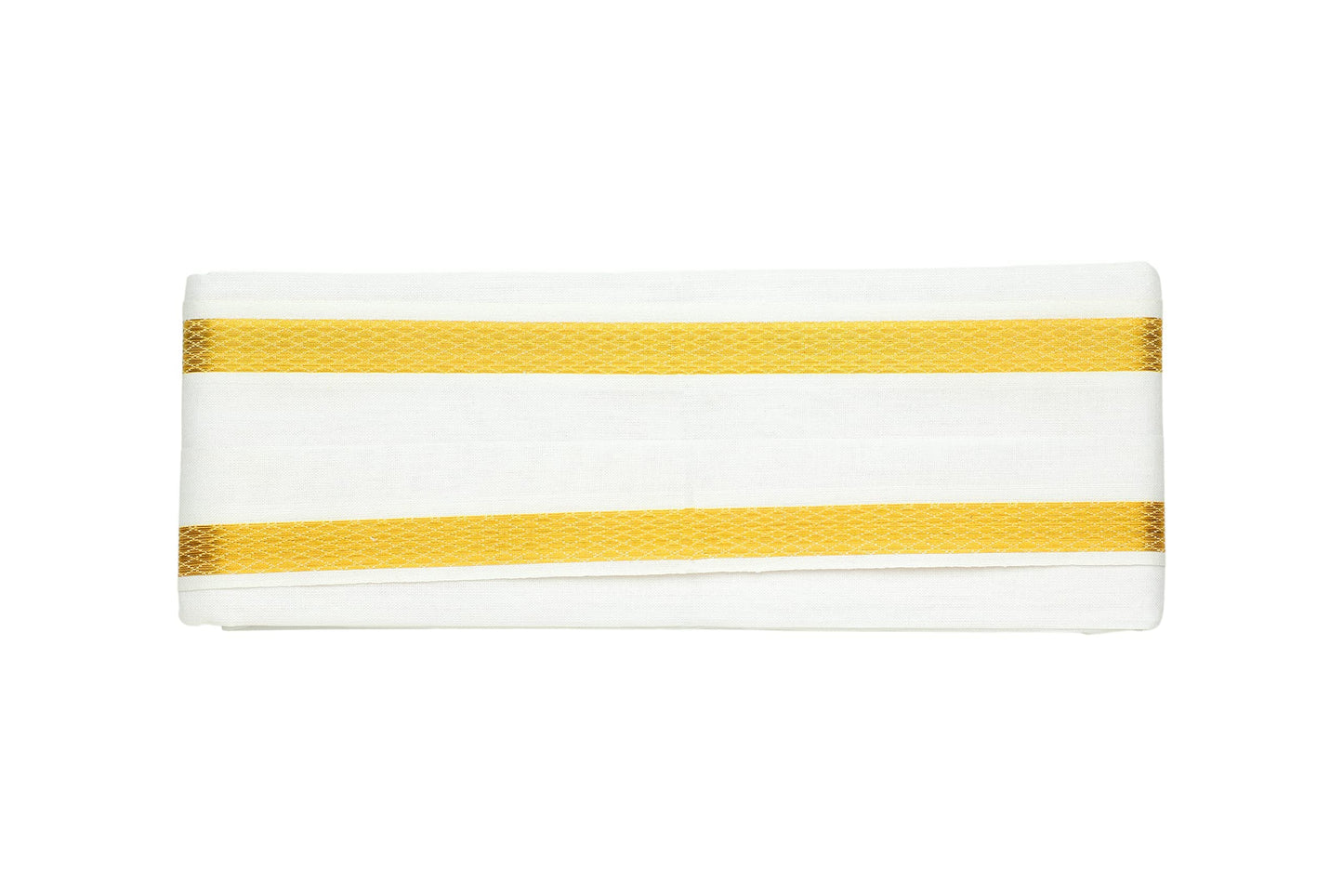Aditri Creation Traditional Cotton White Golden Border Pooja Angvastram Towel/Gamcha/Shawl/Melmundu/Uthareeyam Kasavu Men Used During Religious