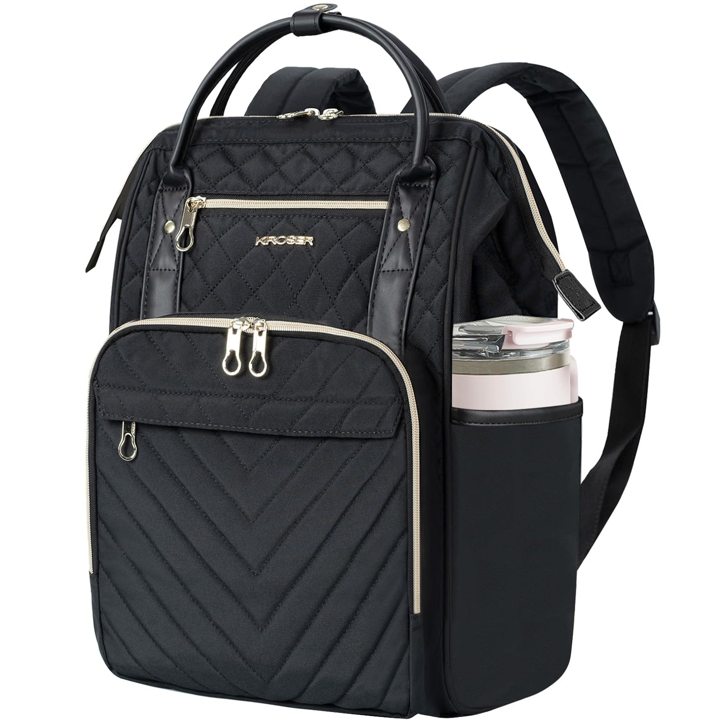 KROSER Laptop Backpack 15.6 Inch Stylish School Computer Backpack Casual Daypack Laptop Bag Water Resistant Nylon Business Bag Tablet with USB Port