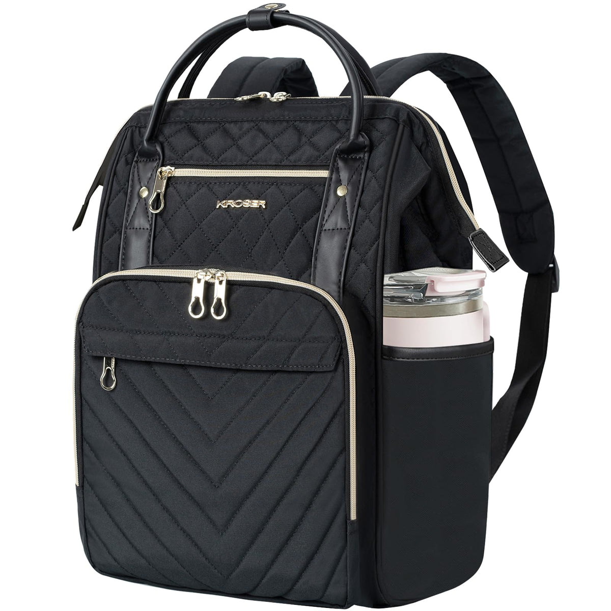 KROSER Laptop Backpack 15.6 Inch Stylish School Computer Backpack Casual Daypack Laptop Bag Water Resistant Nylon Business Bag Tablet with USB Port