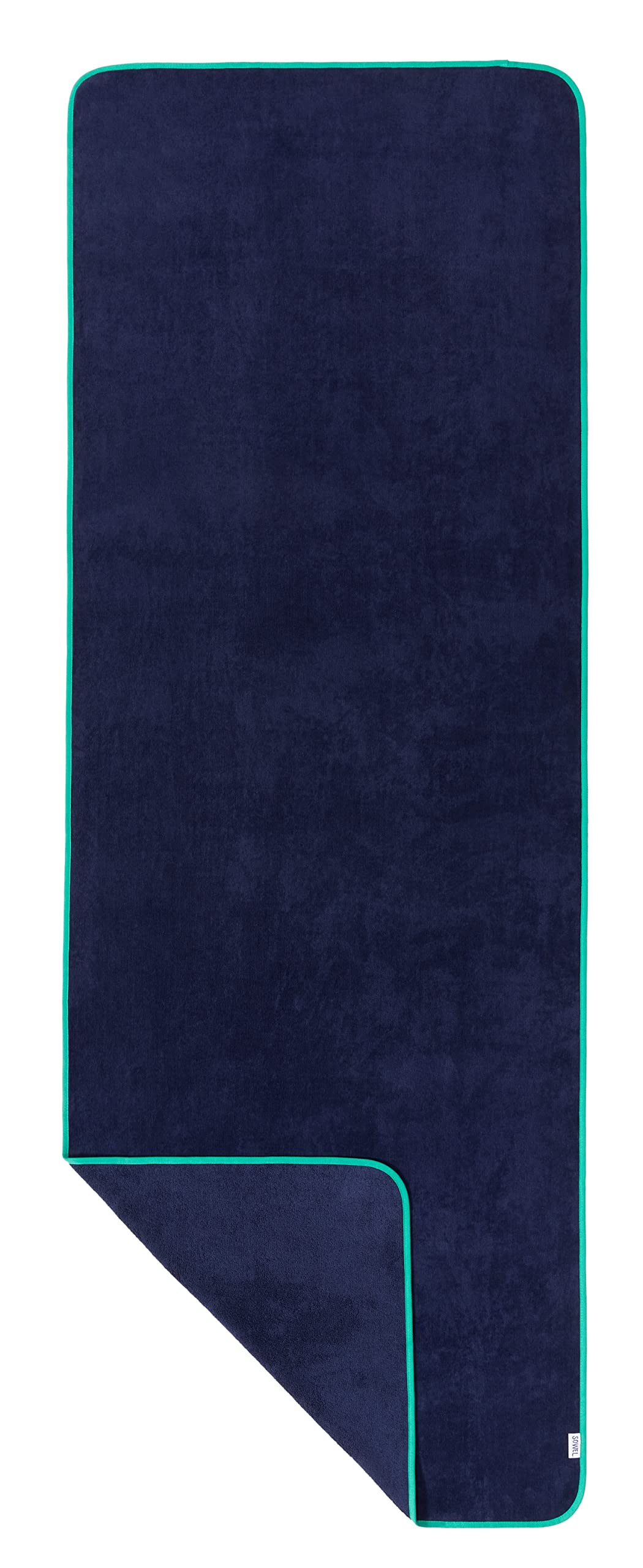 Sowel? Beach Towel Large, 100% Organic Cotton, XL Sauna Towel, 220 x 80 cm, Navy/Green