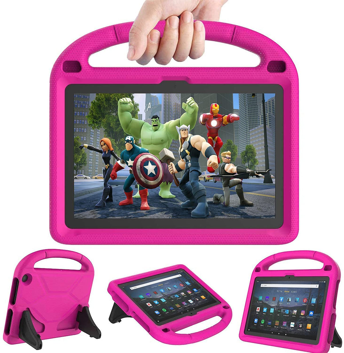 Fire HD 10 & Fire HD 10 Plus Case for Kids(11th/13th Generation, 2021/2023 Release) - Kricsertg Lightweight Shockproof Kid-Proof Cover with Stand for