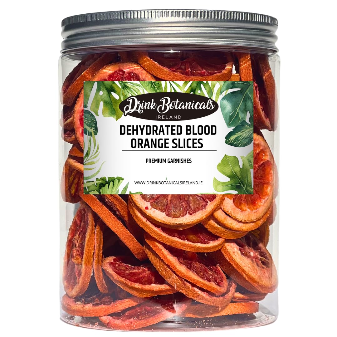 Drink Botanicals Ireland Dried Blood Orange Slices Wheels | 50+ Slices | 100% Natural | For Cocktail Garnishing, Wreath, Cakes, Snacking, Infusions,