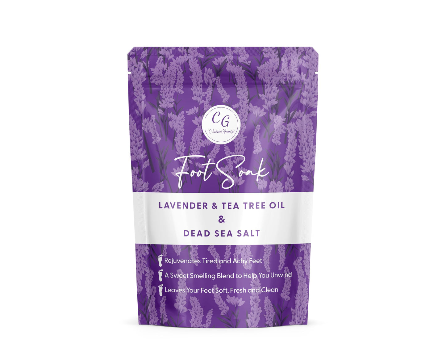 CalmGenix Foot Soak with Lavender Essential Oil & Dead Sea Salt | Helps Treat Nail Fungus & Athletes Foot, Foot Spa Bath | Foot Moisturiser &