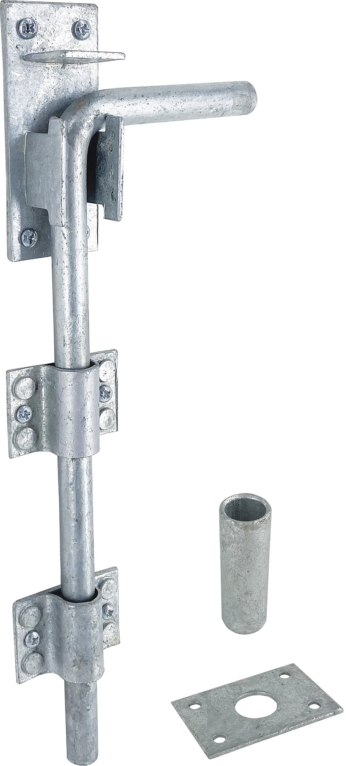 IRONTITE? Galvanised Gate Drop Bolt, Heavy Duty Gate Drop Bolts for Wooden Gates, Surface Mounted Gate Bolt Ideal for Garage Doors and Gates, 300mm