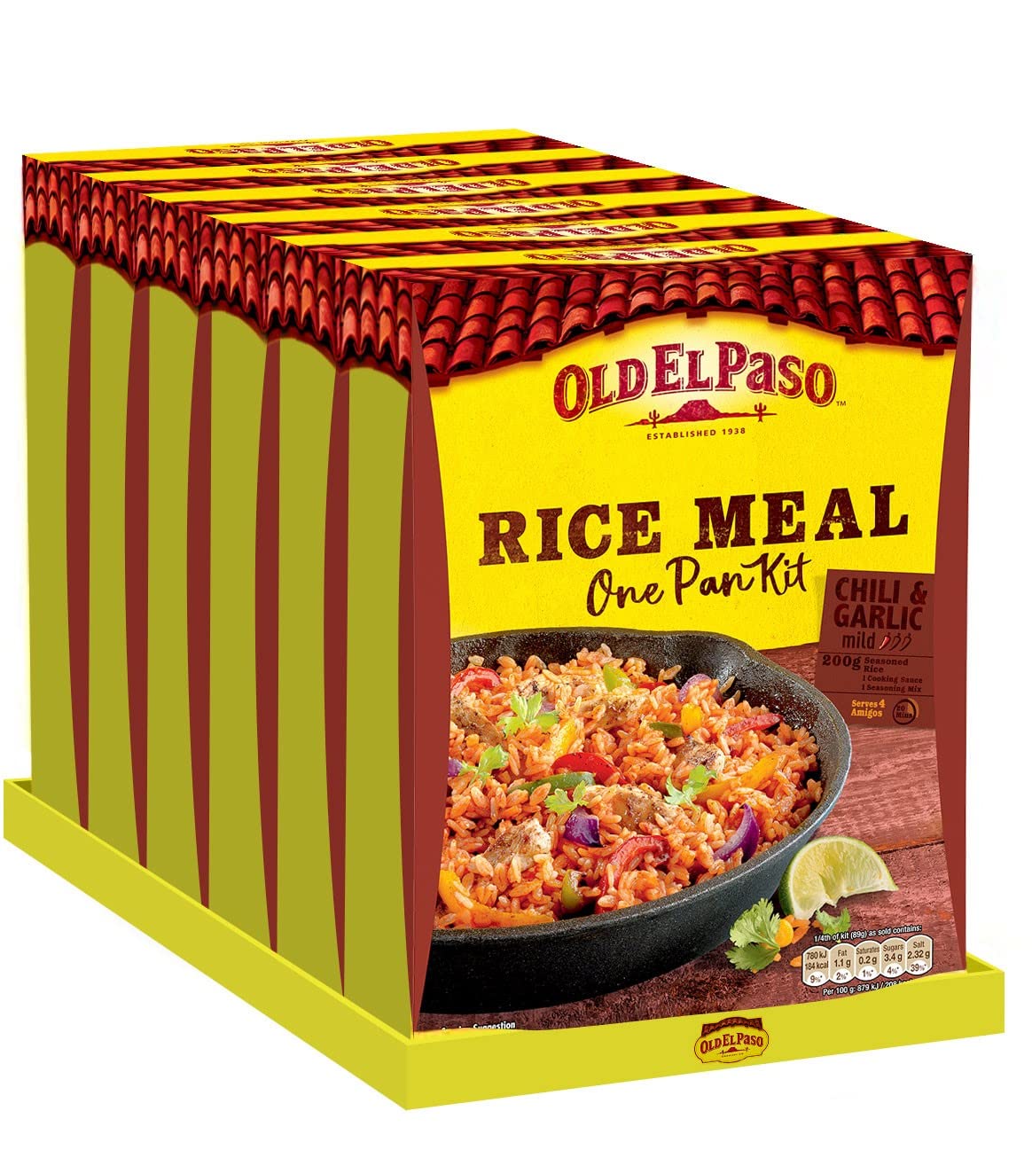 Old El Paso Chilli & Garlic One Pan Rice Meal Kit 355g (Pack of 6)