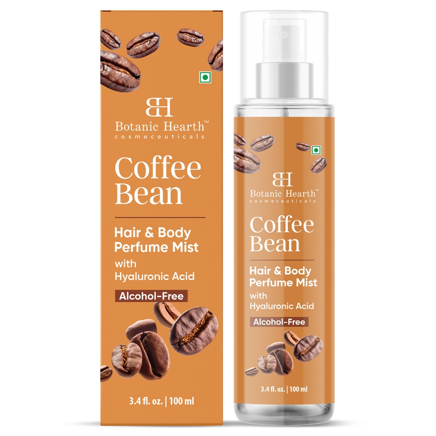 Botanic Hearth Coffee Bean Hair & Body Perfume Mist with Hyaluronic Acid ? Alcohol-Free Body Spray for Long Lasting Fragrance & Hydration ? Refreshing