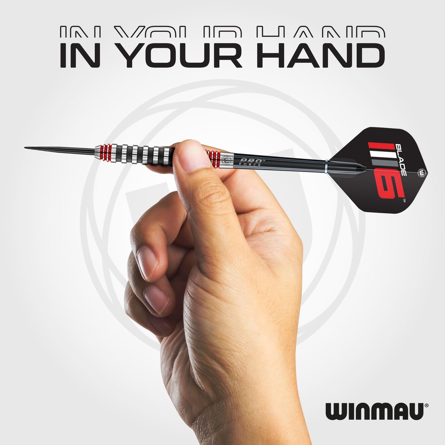 WINMAU Advance 500 Series Tungsten Red 26 Gram Steeltip Darts Set with Flights and Shafts (Stems)