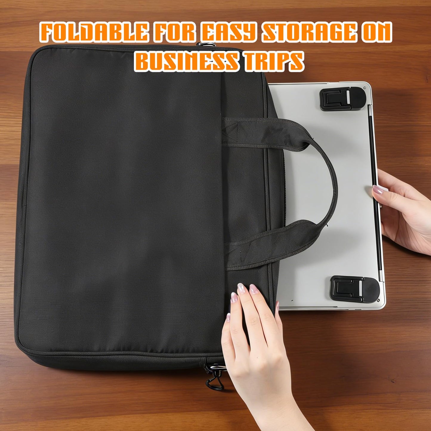 2PCS Plastic Mini Foldable Laptop Stand, Foldable Computer Keyboard Riser with 2 Adjustable Angles Portable Self-Adhesive Notebook Holder Lightweight