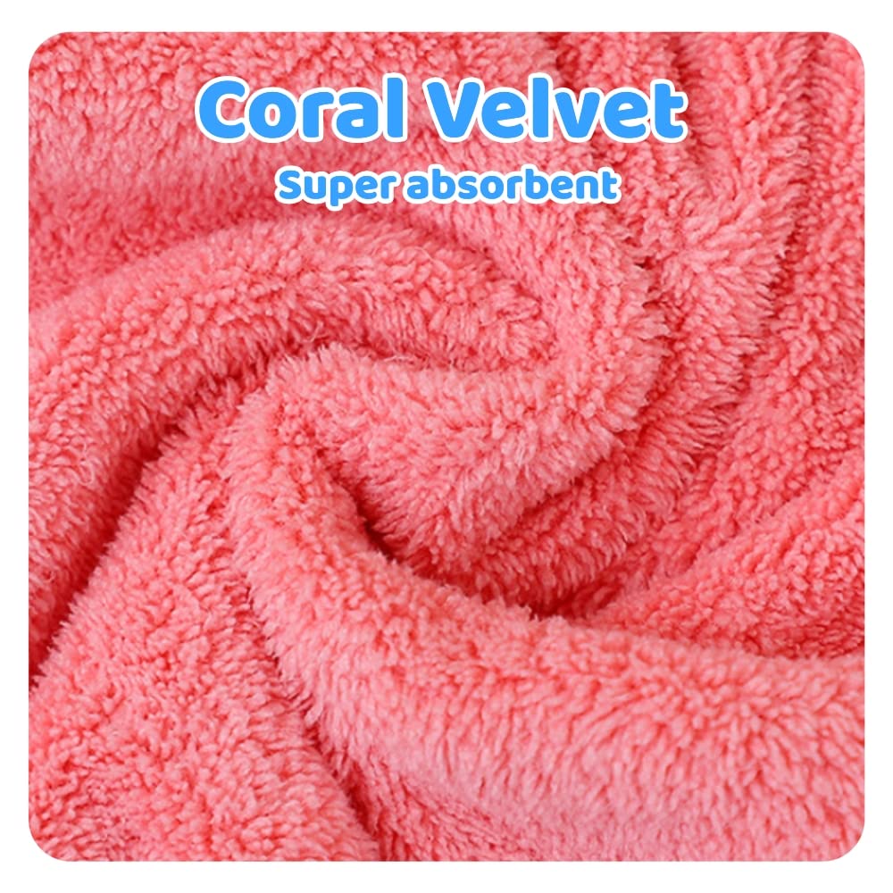 JLEivvi 2PCS Bath Caps, Absorbent Hair Drying Wrap Towel Hair Towel Wrap ,Cute Bear Dry Hair Caps Hair Drying Wrap Towel Bath Head Wrap Drying Turban