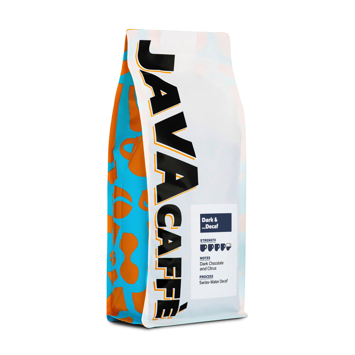 Java Caff? Dark And Decaf Swiss Water Coffee Beans 1kg - 100% Arabica Dark Roast Hand Roasted In The UK resealable bag