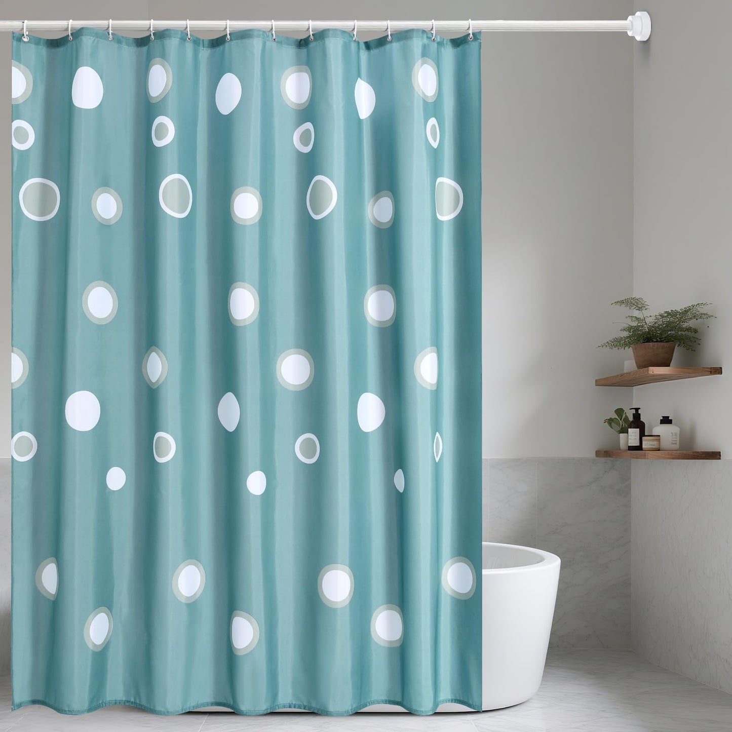 Lkw Ogechi 200x240 CM Washable Blue Shower Curtain Bubble, Antimold Polyester Shower Curtains Weighted Hem, Waterproof Bathroom Curtains Bubble, Wet