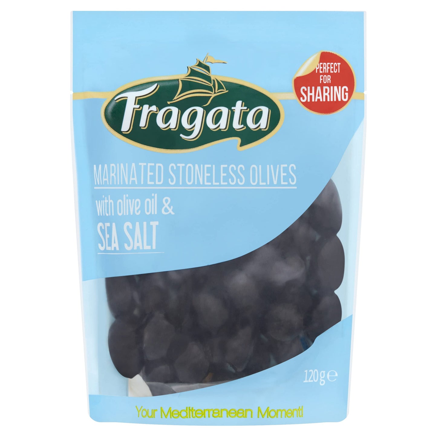 Fragata Marinated Stoneless Olives with Olive Oil & Sea Salt (8x120g case)