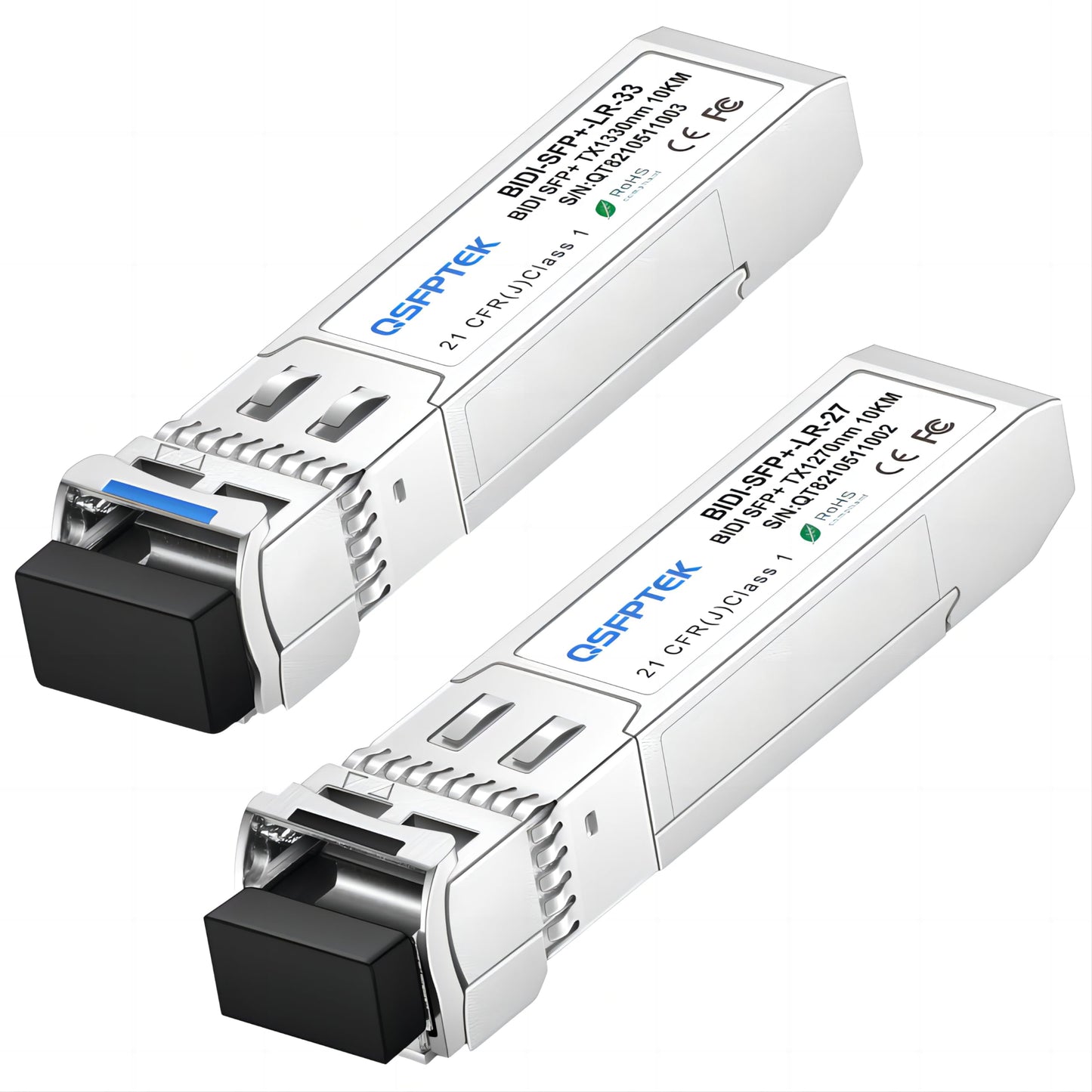 QSFPTEK 10G SFP+ Bidi Transceivers LC Single-Mode Module for Cisco SFP-10G-BXD-I (1330nm-TX/1270nm-RX) / SFP-10G-BXU-I (1270nm-TX/1330nm-RX),10KM,