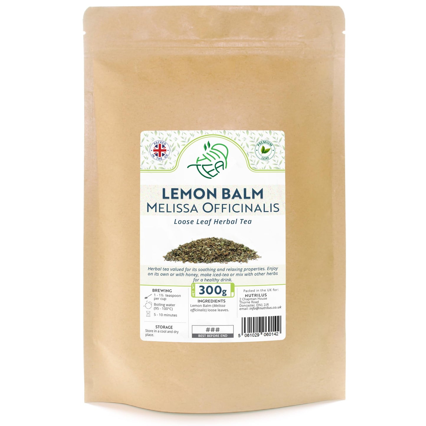 Lemon Balm Melissa Officinalis Loose Leaf Herbal Tea ? Stress & Anxiety & Sleep & Metabolism (300g)