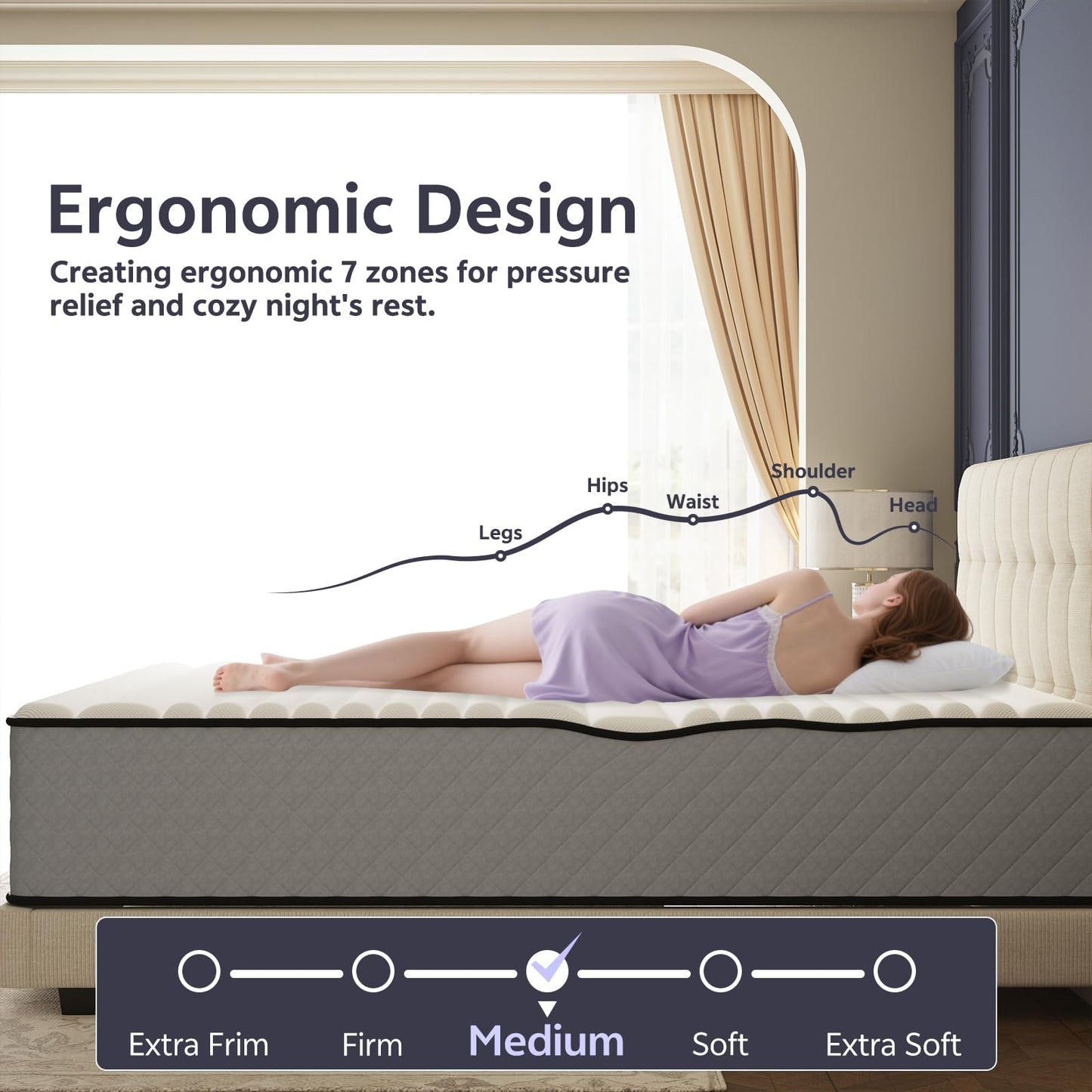 Matoresu 25CM Small Double Mattress – The Innerspring Hybrid Memory Foam Bed in a Box for Ultimate Support and Pressure Relief,Small Double Size