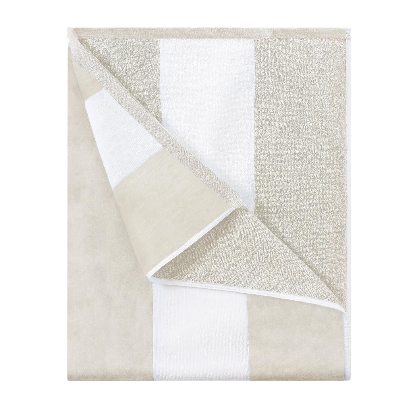 HENBAY Fluffy Oversized Beach Towel - Plush Thick Large 70 x 35 Inch Cotton Pool Towel, Chiffon Striped Quick Dry Swimming Cabana Towel