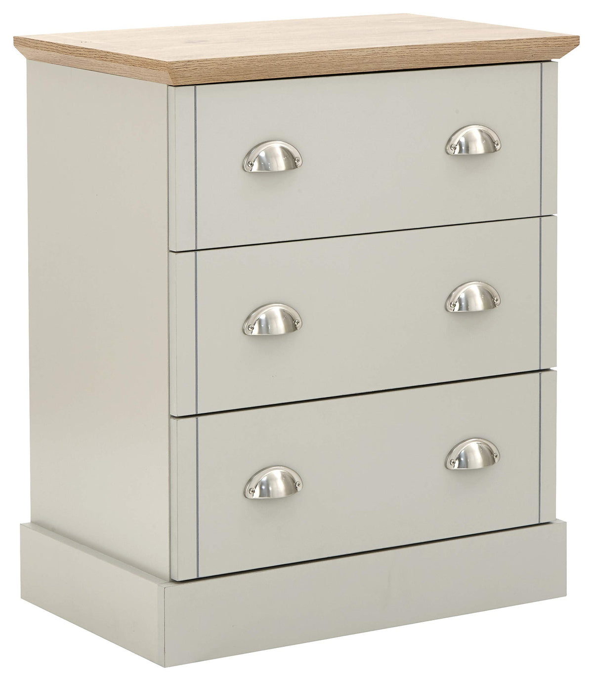 GFW Kendal Chester Drawers With Steel Cup Drawer Pulls For Bedroom, Modern Wooden Storage Drawers, Modern Bedroom Furniture Clothes Storage With