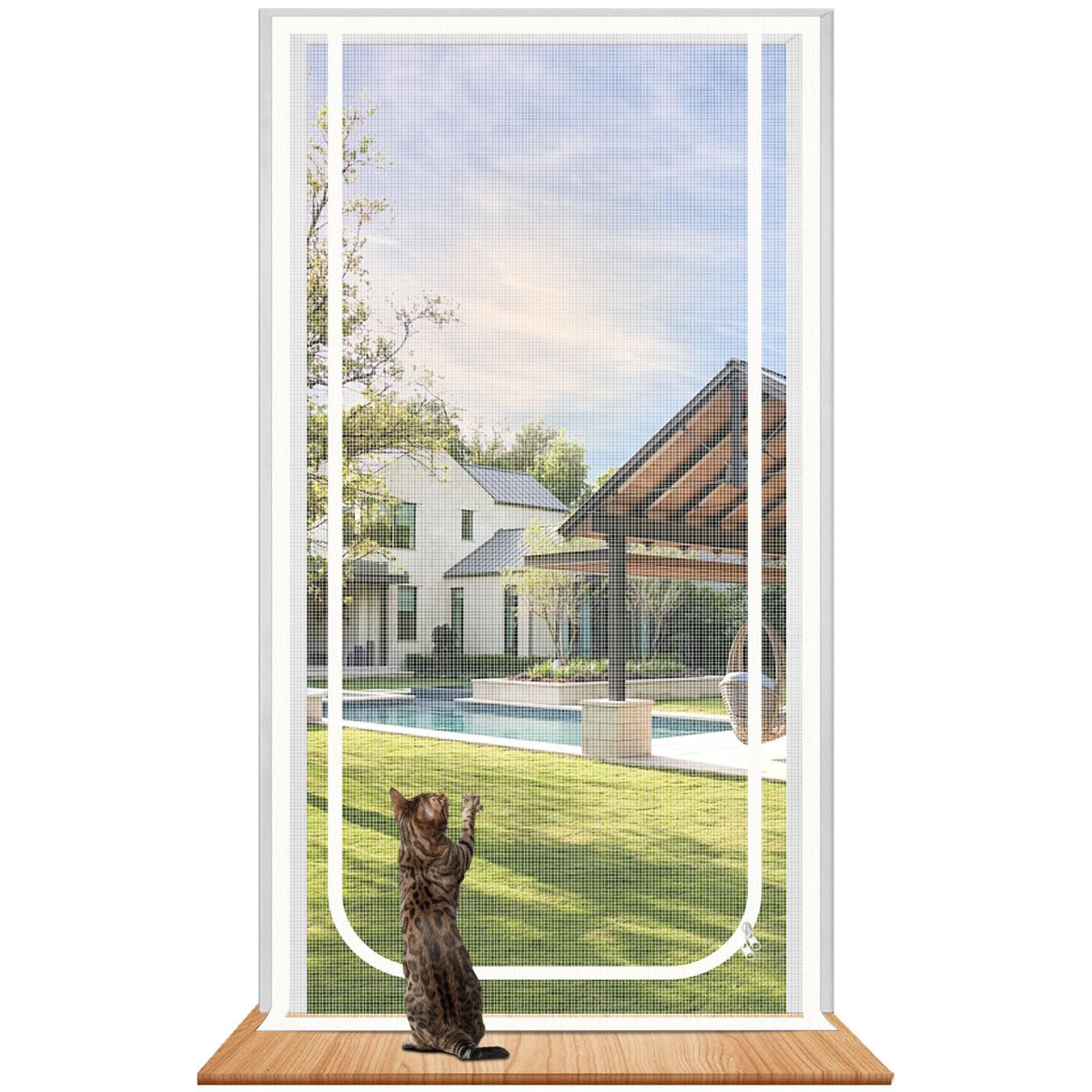 Earrck Cat Screen Door, Reinforced Mesh Screen Door for Introducing New Cats, Keep Pets Indoor & Allow Fresh Air Flow, Scratch Proof, Double-Sided