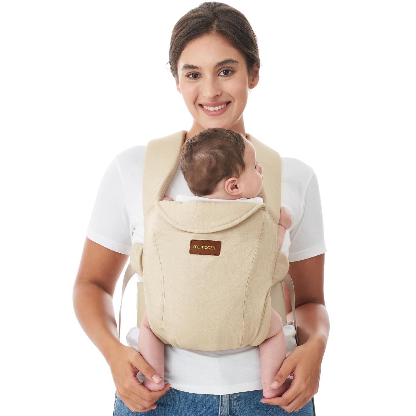 Momcozy Newborn Carrier WeeSnug- Lightweight and Cozy Comfort for 3.2-11.3kg, Ergonomic Cross-Back Support, Effortless to Put On, Hands-Free Baby