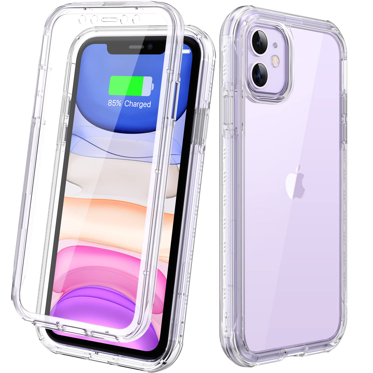 Diaclara Compatible with iPhone 11 Case, Full Body with Built-in Touch Sensitive Anti-Scratch Screen Protector, Soft TPU Bumper Compatible with iPhone