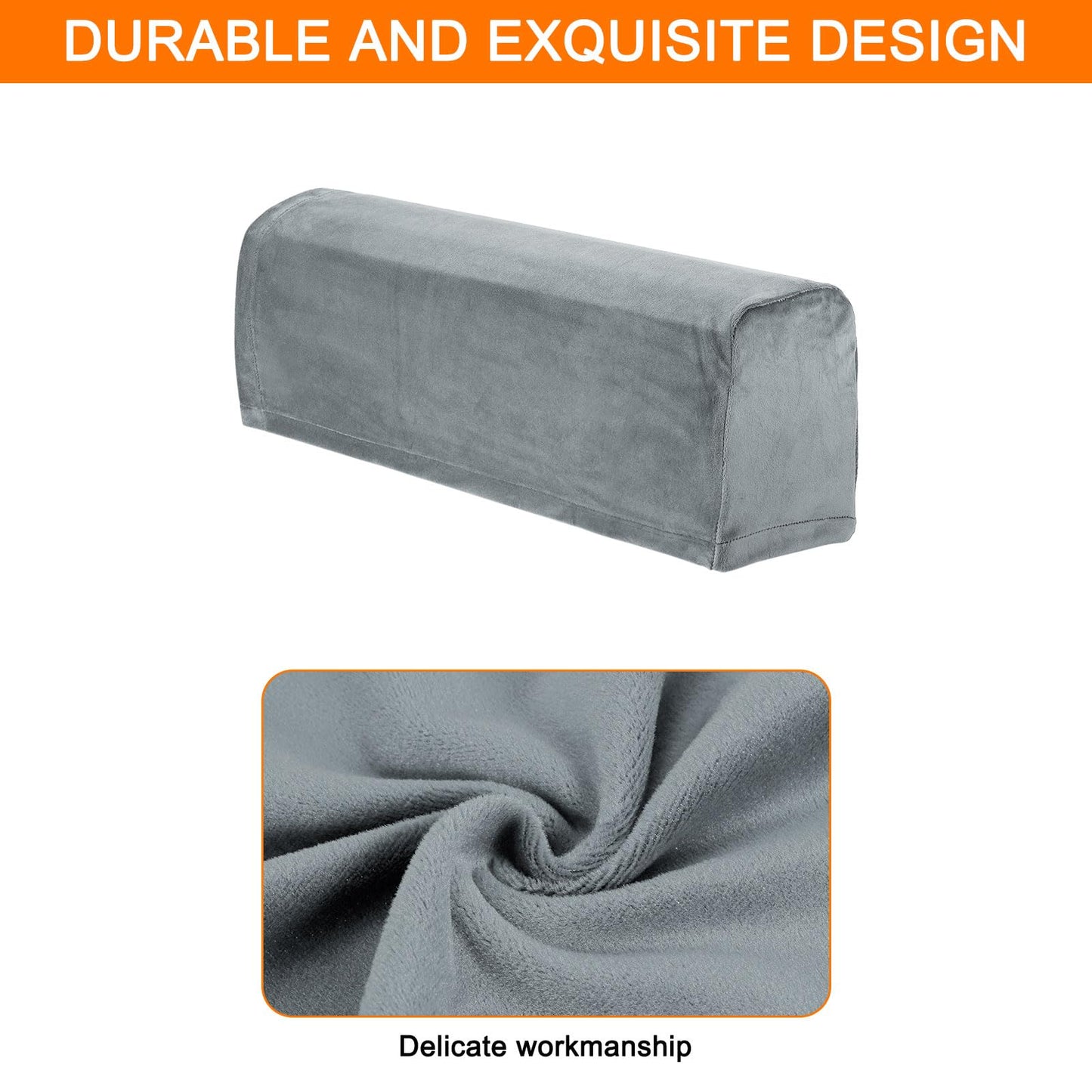sourcing map Stretch Sofa Armrest Covers Dark Gray 2 Pcs