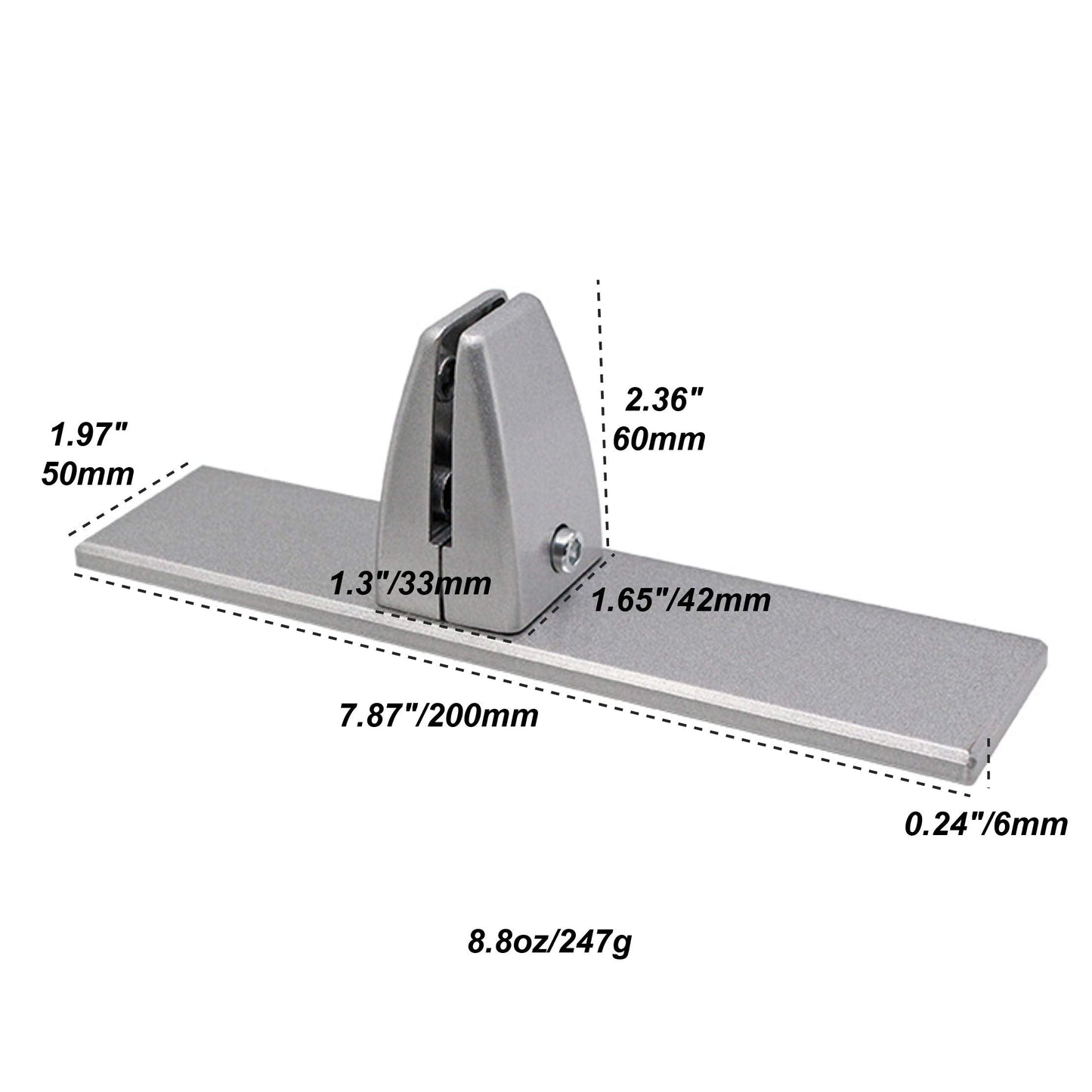 2 Pack Sneeze Guard Shield Base for Countertops, Stick On Heavy Duty Aluminum Partition Stand for Clear Acrylic Desktop Countertop Reception