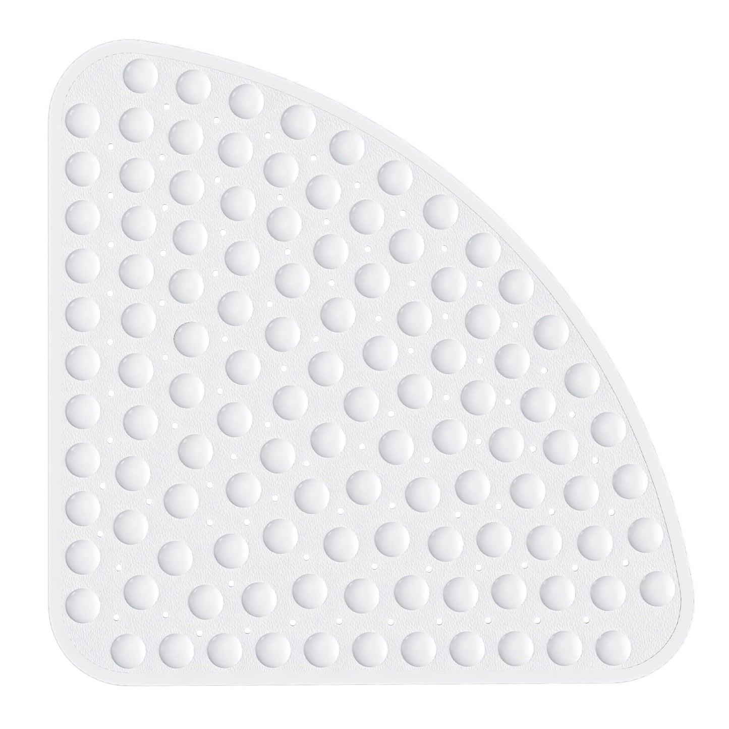 XIYUNTE Corner Shower Mat Non Slip Anti Mould - 54x54cm Quadrant Shape Shower Mats for Inside Shower, White Rubber Bath Mat for Corner Shower, Sector