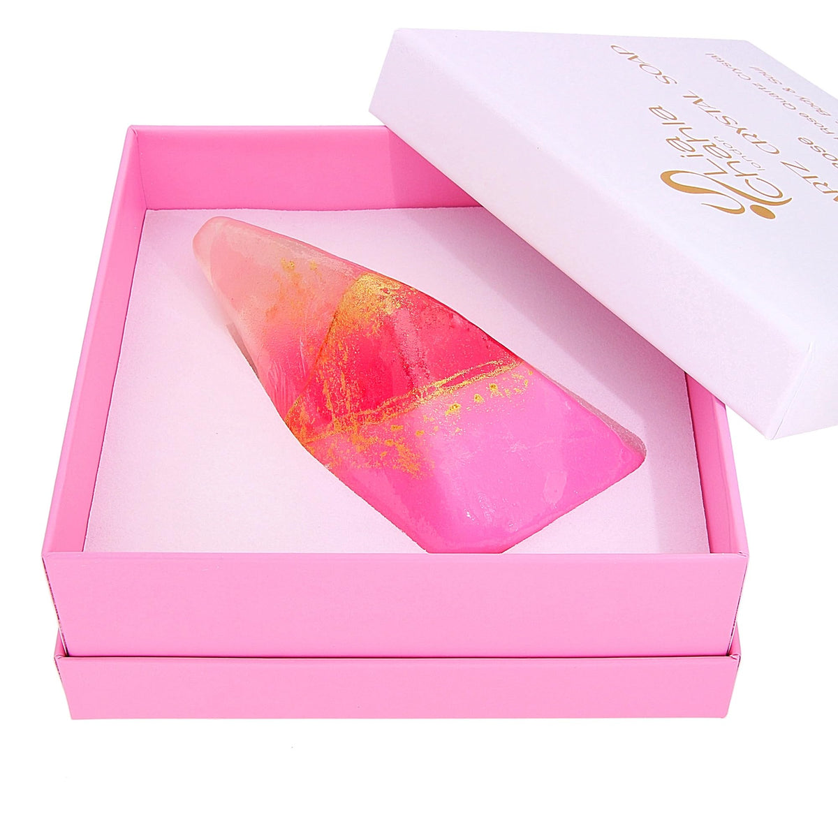 Soap Gifts for Women Infused with Heart-Shaped Rose Quartz Crystal | Cleansing Rituals for Body and Soul | Surprise in a Soap (130 g, Rose Quartz)