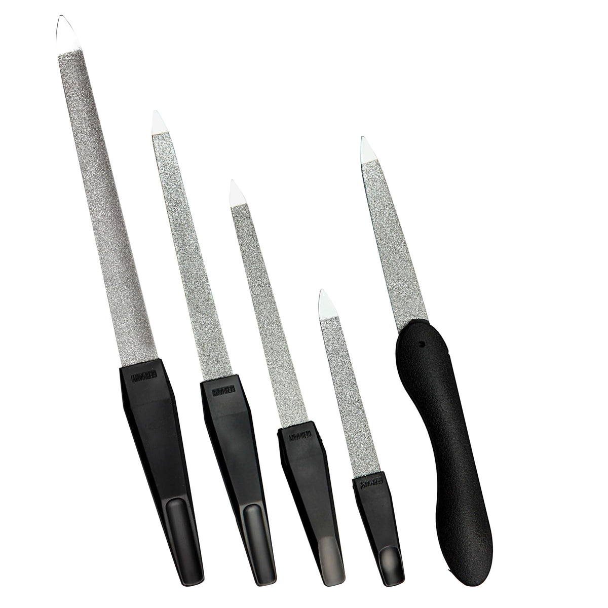SONNENSCHEIN by Hans Kniebes Set of 5 Sapphire Nail Files Coarse/Fine for Manicure and Pedicure, Black