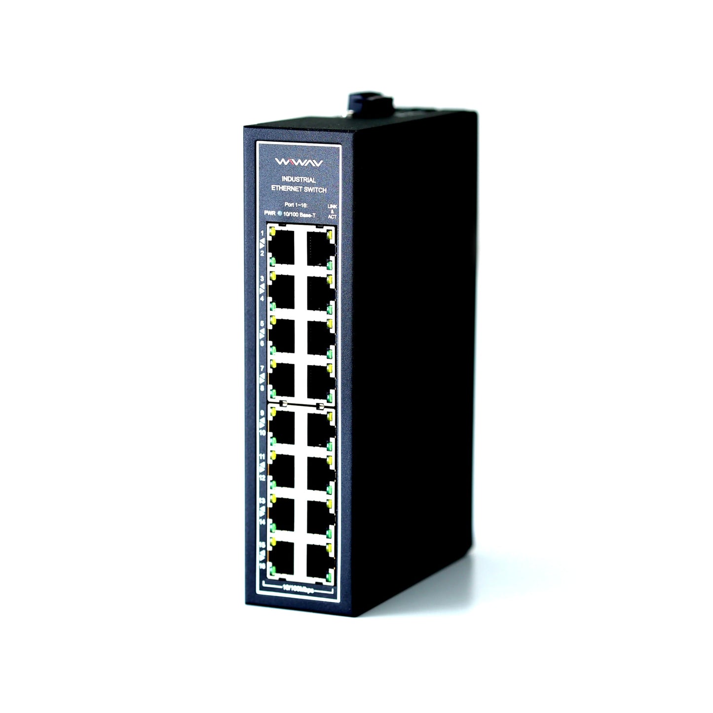WIWAV WDH-16ET-DC 10/100Mbps Unmanaged 16-Port Industrial Ethernet Switches with DIN Rail/Wall-Mount(Fanless,-30?~75?)