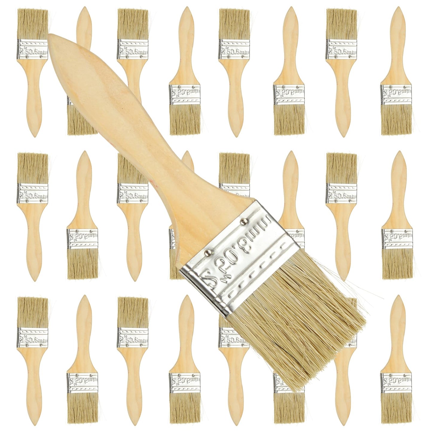 LDHHYH 30 PCS Paint Brushes 2inch, Wooden Handle Paint Brushes, Chip Painting Brush Woodwork, 2 inch Paintbrushes for Wall Edging Corner Painting and
