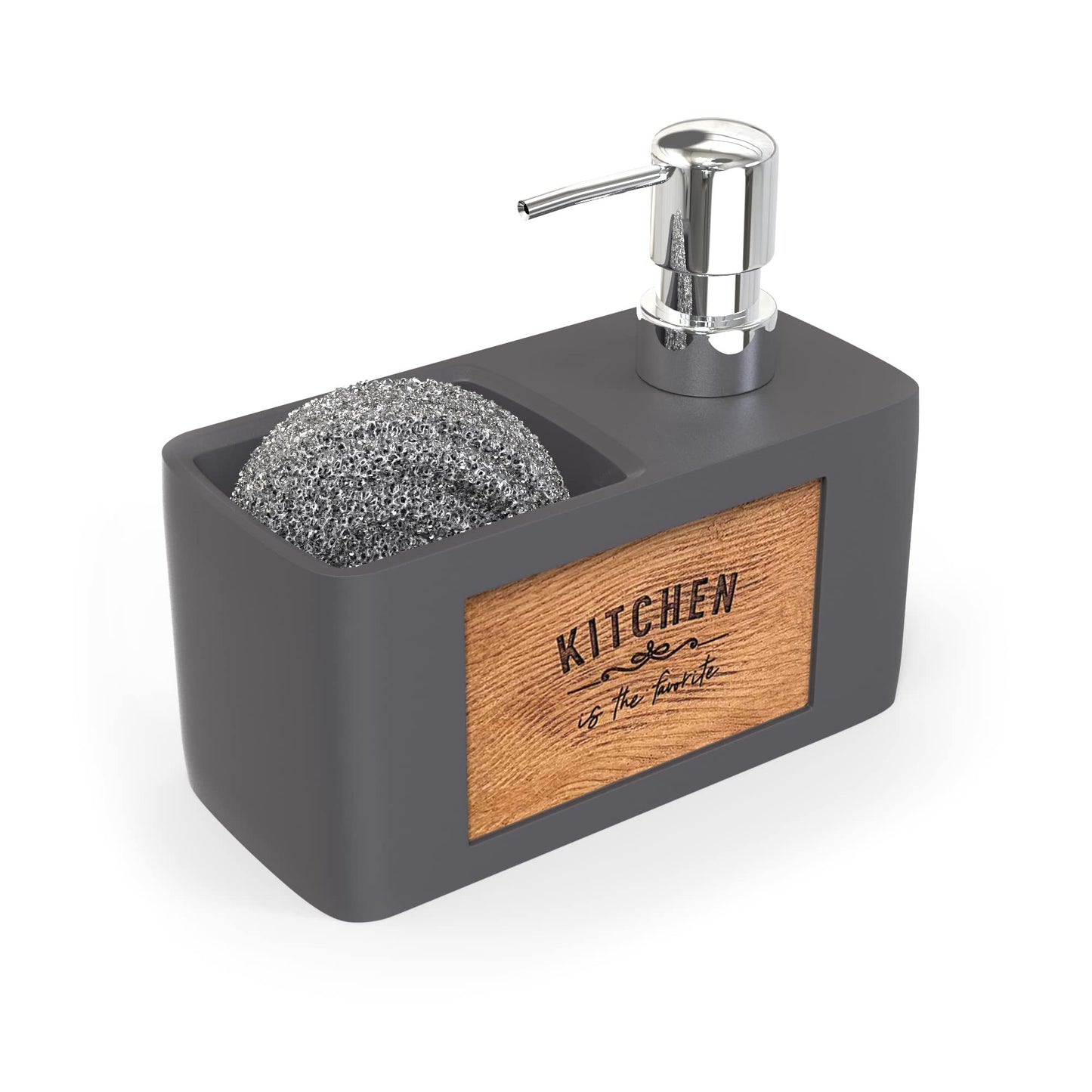 CHILL HOUSE Grey Soap Dispenser – Sink Organizer – Kitchen Accessories – Fairy Dispenser