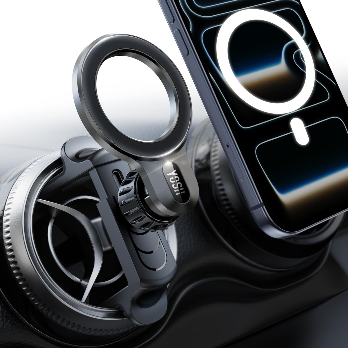 YOSH Mercedes Phone Holder, for Magsafe Car Mount for Mercedes Benz A/C Class A180/200, C180/200/260/300, GLB/GLC, Audi A1, Magnetic Holder Spring