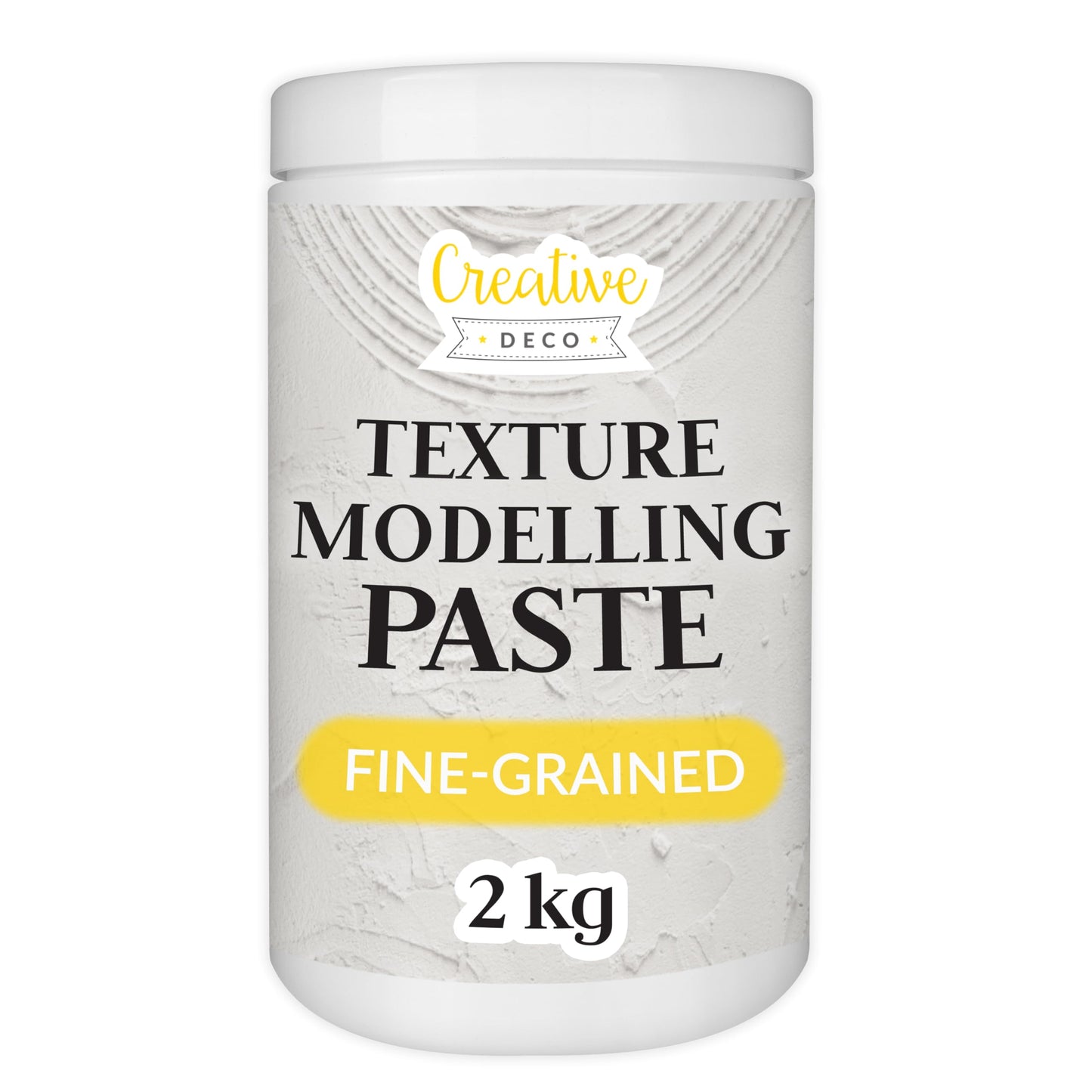 Creative Deco Structural Paste Fine Grain 2 kg | White Filler for Acrylic Painting | Fine Paste for Art Projects, Acrylic Paint, DIY, 3D Effects,