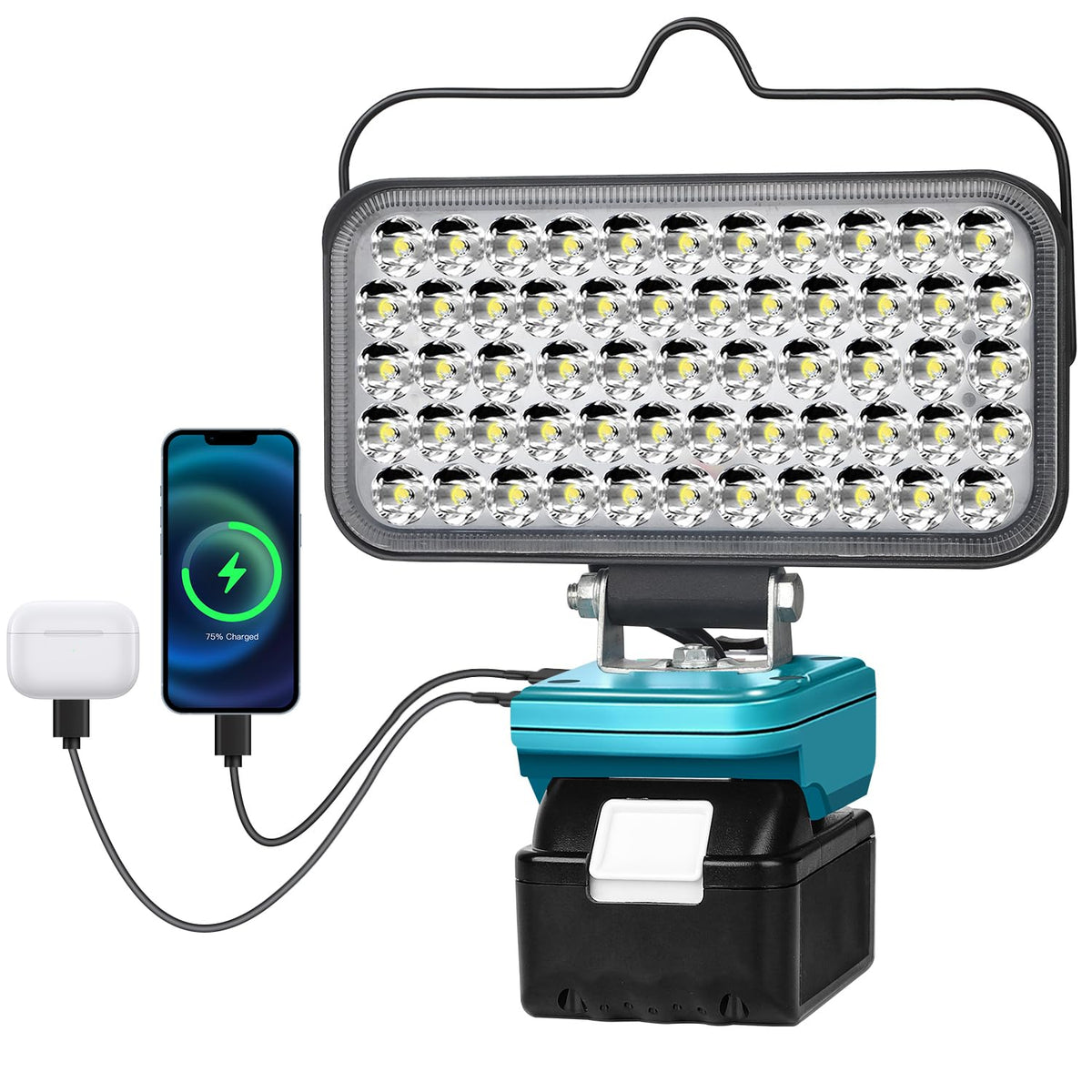 Cordless LED Work Light for Makita 14.4V/18V LXT Battery, Portable Flashlight Jobsite Spotlight Tool for Makita, Lamp Flood Light for