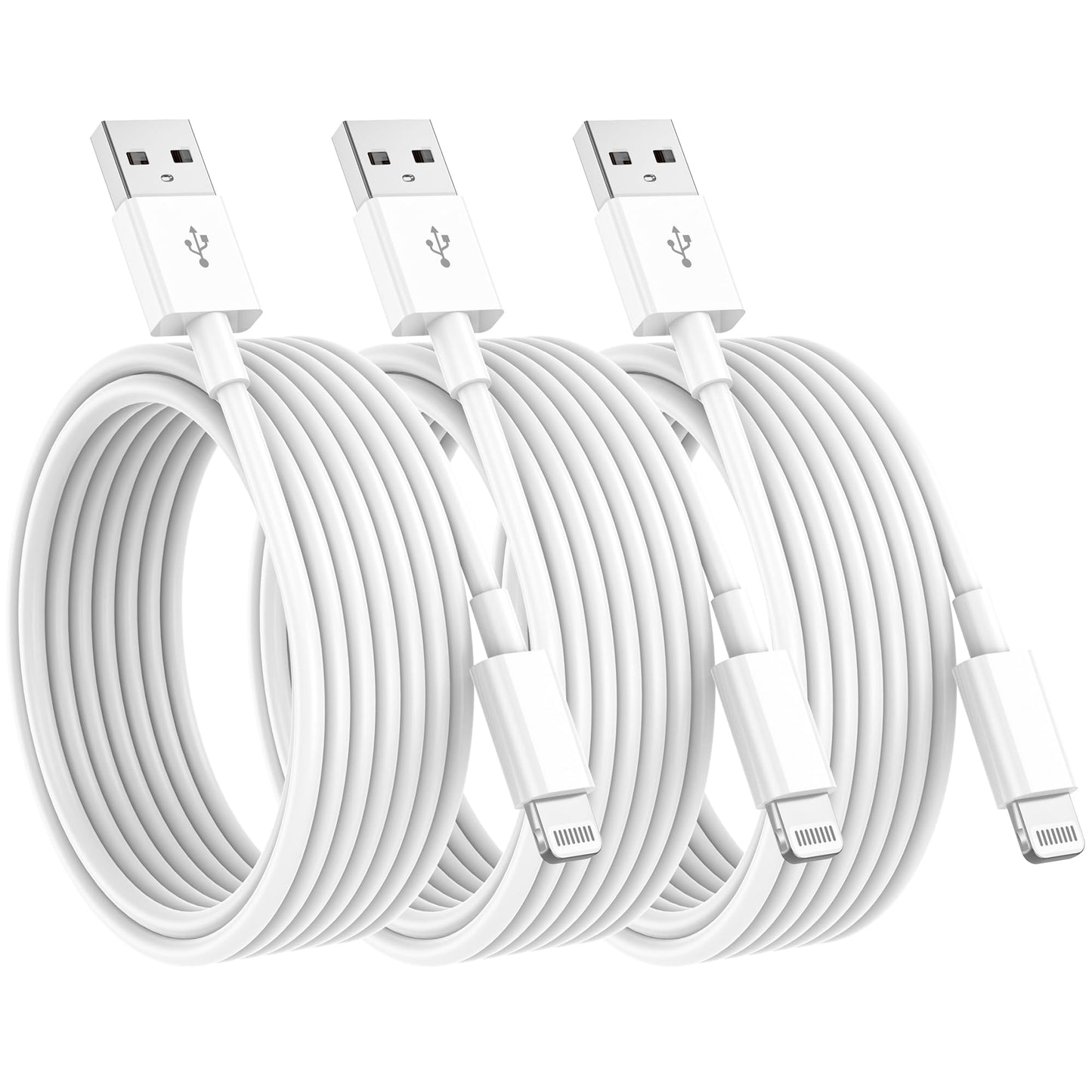 3Pack for iPhone Charger 3m MFi Certified, Extra Long phone Cable Lead 3 metre, USB A to Cable Fast Charging for Apple