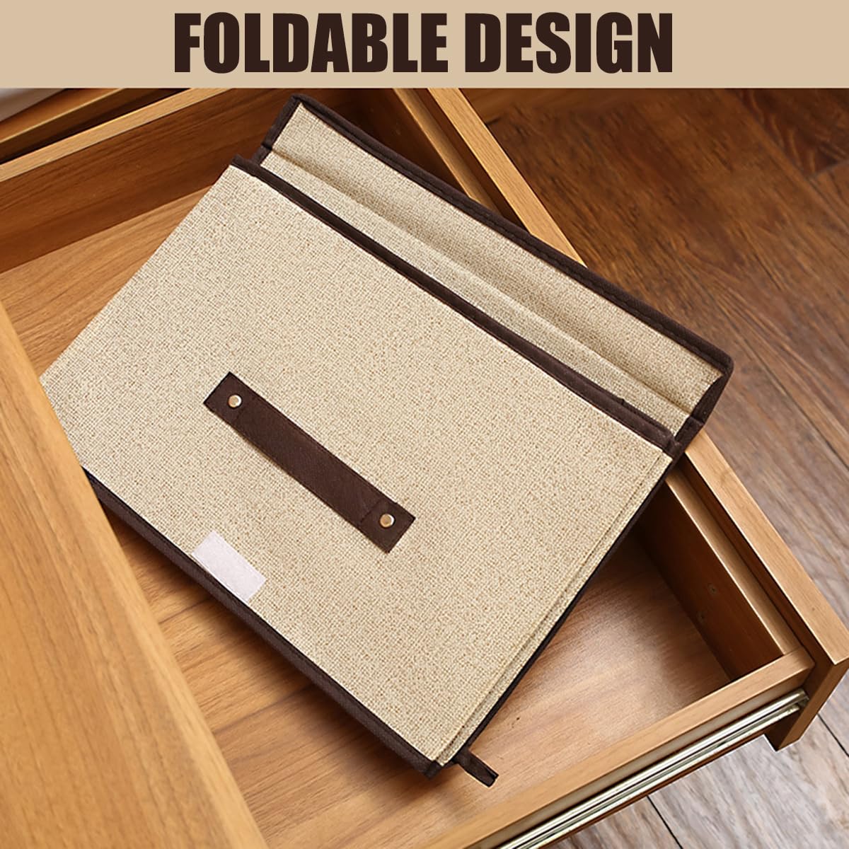 Fabric Storage Boxes with Lids 4 Pack, Foldable Storage Box, 38X25X25cm
