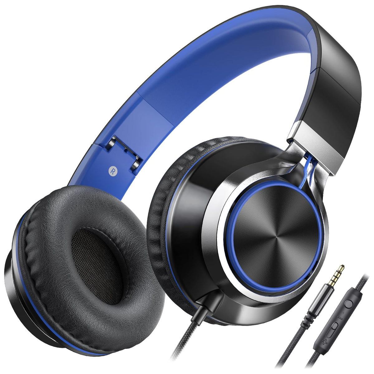 Ailihen C8 Headphones Wired with Microphone Foldable and Adjustable On-Ear Headsets Volume Control HD Stereo Sound 3.5mm Jack for Chromebook, Laptop,