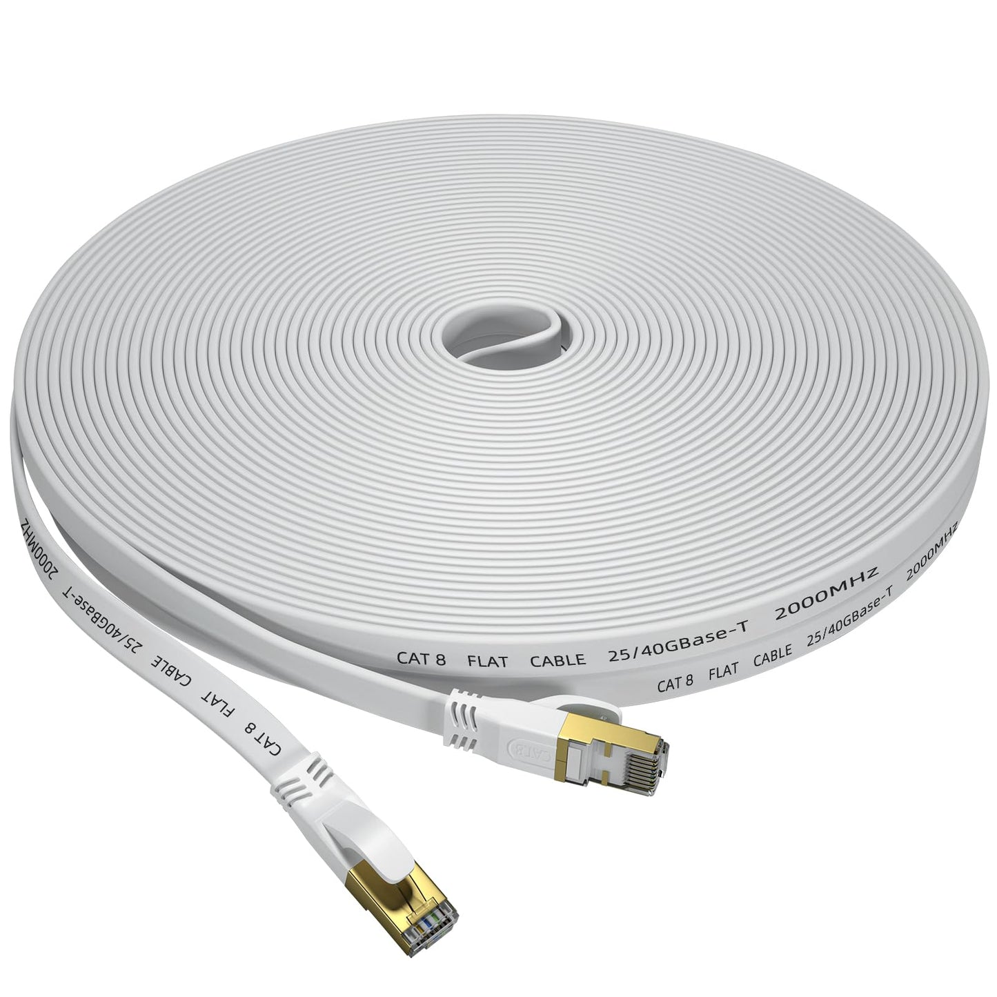 Cat 8 Ethernet Cable 30M, Outdoor&Indoor High Speed Heavy Duty Network LAN Internet Cable,SFTP Gold Plated RJ45 40Gbps 2000Mhz Patch Cord, for