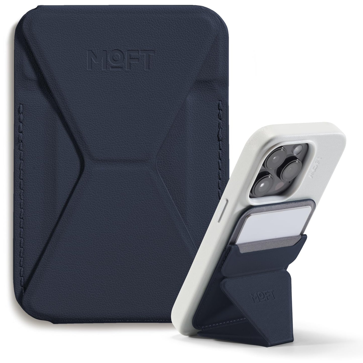 MOFT MagSafe Wallet Stand for iPhone 17/16/15/14/13/12 Series Compatible with MagSafe, MOVAS Vegan Leather Magnetic Phone Stand with 3 Viewing Angles,