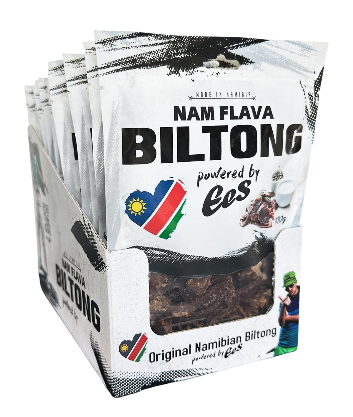Nam Flava - Original Biltong from Namibia - 1,2 kg (12x100g) - dried meat, beef jerky, high protein, savoury snack