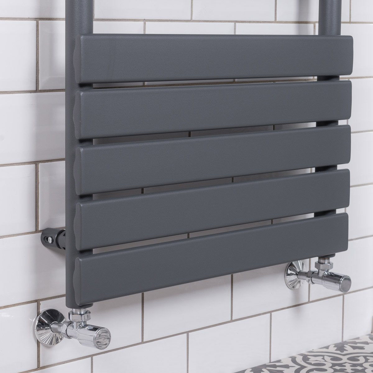 Warmehaus Flat Panel Heated Towel Rail Grey Anthracite Radiator 1800x600mm