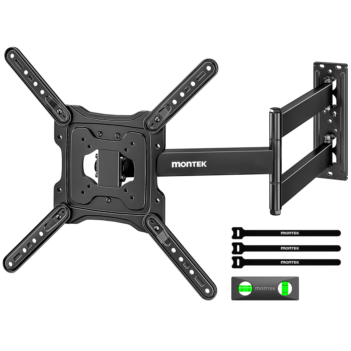 monTEK TV Wall Bracket for 23-65 Inch TVs, 728mm Extra Long Arm, Full Motion TV Wall Mount with Swivel & Tilt, Corner TV Bracket for Flat & Curved
