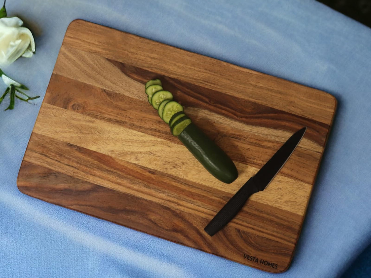 Vesta Homes Wooden Extra Large Cutting Board/Chopping, Serving Board/Block for Kitchen Vegetables, Fruits, Cheese and Charcuterie | Premium Acacia